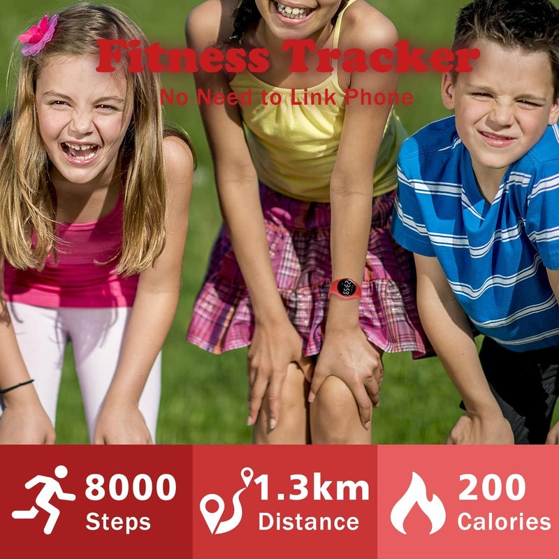 A ALPS Kids Watches for Girls Boys Digital Sport Watch with Step Counter Pedometer Vibration Alarm Clock, No App Waterproof Fitness Tracker Kids Watch Boys Girls Teens Students Ages 5-16 - Image 3